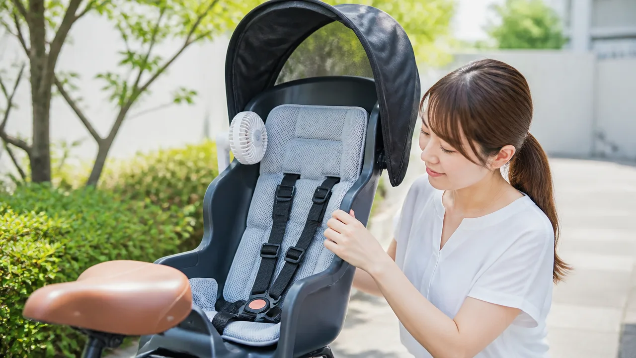 自転車のチャイルドシートが熱いときの対策と夏の暑さを防ぐコツ
